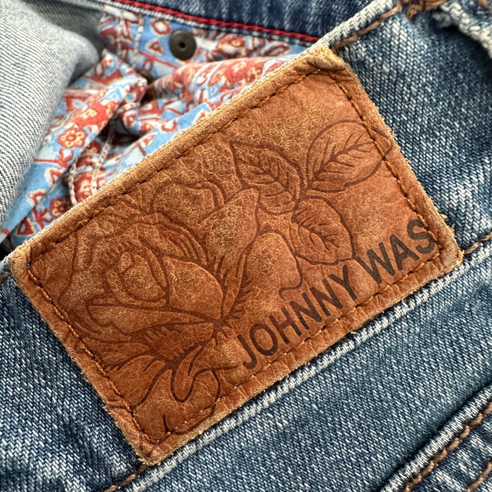 Johnny Was The Tomboy Mid Rise Relaxed Tapered Jeans Distressed Boho Western 29 - Picture 12 of 13